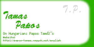 tamas papos business card